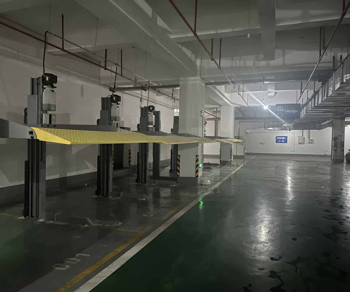 田林双柱立体车库停车设备的拆除方法